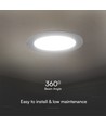 24W Ø29,5cm LED innfellingspanel - Samsung LED chip, 3000K, 110lm/W, Hull: Ø27,5-28 cm, Mål: Ø29,5 cm