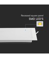 V-Tac 12W LED innbyggingspanel - Samsung Chip, Hull: 15,5cm x 15,5 cm, Mål: 17cm x 17cm, 230V