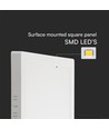 18W kvadratisk LED takpanel - 4000K, hvit kant, 21,4 x 21,4 cm, bakbelyst taklampe