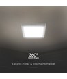 18W kvadratisk LED takpanel - 4000K, hvit kant, 21,4 x 21,4 cm, bakbelyst taklampe
