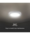 24W Samsung Chip LED panel - Rund, Ø28,5cm, varm hvit, hvit kant, bakbelyst minipanel