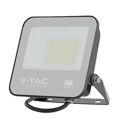 50W LED lyskaster - IP65, sort, arbeidslampe, Samsung-chip, 4000K, grå, mattet glass