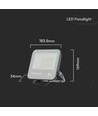 50W LED lyskaster - IP65, sort, arbeidslampe, Samsung-chip, 4000K, grå, mattet glass