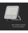 50W LED lyskaster - IP65, sort, arbeidslampe, Samsung-chip, 4000K, grå, mattet glass