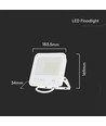 50W LED-lyskaster - IP65, hvit, arbeidslampe, Samsung-chip, 6500K, grått frostet glass