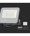 30W LED lyskaster - 6500K, svart hus, grått glass, 160lm/W
