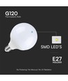 E27 18W LED globepære G120 - 110lm/W, Samsung LED chip, 6500K, kald hvit