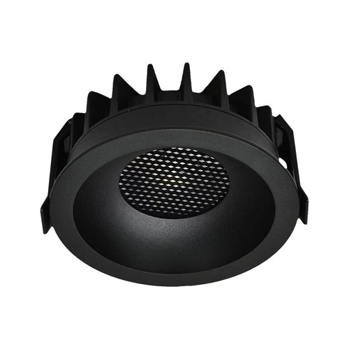 12W Blendefri RA90 CCT Downlight Ø86mm - 3 lysfarger, sort front, Hull: Ø75mm, Honeycomb
