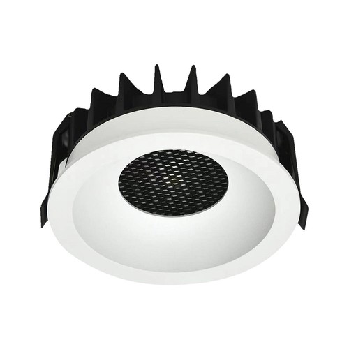 12W Blendefri RA90 CCT Downlight Ø86mm - 3 lysfarger, hvit front, Hull: Ø75mm, Honeycomb