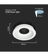 12W Ø8,6cm Blendfri CCT Downlight RA90 - Hull: Ø7,5 cm, Mål: Ø8,6 cm, 3 lysfarger, hvit front, Honeycomb