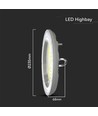 100W LED High Bay, CCT - 3 lysfarger, IP65, Ø23,5cm