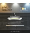 100W LED High Bay, CCT - 3 lysfarger, IP65, Ø23,5cm