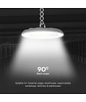 150W LED high bay, CCT - 82lm/W, Ø27,7cm, 3 lysfarger, IP20 innendørs