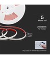 5m 12,5W/m COB-LED strip - IP65 vanntett, 286 LED pr. meter, 6500K, 8mm bredde