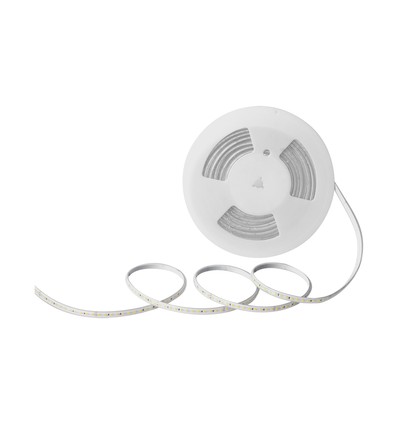 10m 10,5W/m LED strip, varm hvit - IP65, 120 LED pr. meter, 230V plug-and-play