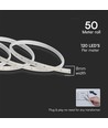 50m 10,5W/m Blå LED strip - 121 LED pr. meter, IP65 vanntett, 230V, inkl. støpsel