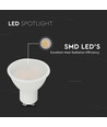 V-Tac 10W LED spot - 230V, GU10, matt front