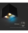 9W Solara sort LED vegglampe med sensor - Solcelle, IP65, 3-i-1 CCT, 800lm, PIR sensor