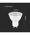 GU10 7,5W LED pære - 610lm, 38°, hvitt matt glass, varm hvit
