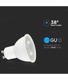 GU10 7,5W LED pære - 610lm, 38°, hvitt matt glass, varm hvit