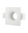Firkantet GU10 gips innbyggingsspot - Hvit, 123x123 mm hull, IP20, uten lyskilde