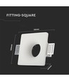 Firkantet GU10 gips innbyggingsspot - Hvit, 123x123 mm hull, IP20, uten lyskilde