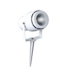 12W LED hagespot med spyd - IP65, Grønt lys, hvitt kabinett, aluminium