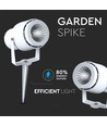 12W LED hagespot med spyd - IP65, Grønt lys, hvitt kabinett, aluminium