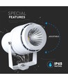 12W LED hagespot med spyd - IP65, Grønt lys, hvitt kabinett, aluminium