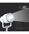 12W LED hagespot med spyd - IP65, Grønt lys, hvitt kabinett, aluminium