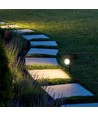 2W LED solcelle hagespot med spyd - IP65, sort, 3.7V, skumringssensor, COB LED, varm hvit