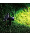 2W LED solcelle hagespot med spyd - IP65, sort, 3.7V, skumringssensor, COB LED, varm hvit