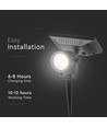 2W LED solcelle hagespot med spyd - IP65, sort, 3.7V, skumringssensor, COB LED, varm hvit