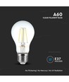 E27 12W LED filament pære - A60, 1521lm, klart glass, 4000K