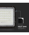 80W Solcelle LED lyskaster med fjernkontroll - 800lm, IP65, 4000K, sort, inkl. 10W solcellepanel og batteri