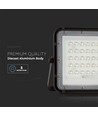 80W Solcelle LED lyskaster med fjernkontroll - 800lm, IP65, 4000K, sort, inkl. 10W solcellepanel og batteri
