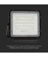 80W Solcelle LED lyskaster med fjernkontroll - 800lm, IP65, 4000K, sort, inkl. 10W solcellepanel og batteri