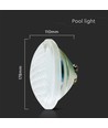 V-Tac 35W LED bassengpære - Glass, IP68, 12V, PAR56, 6500K
