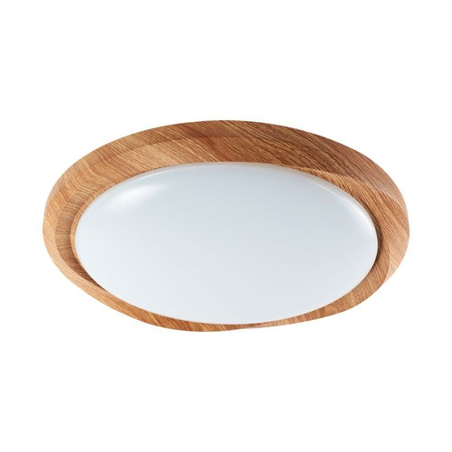 60W LED taklampe med trelook, dimbar - 6000lm, Ø49cm, CCT, inkl. fjernkontroll