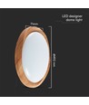 60W LED taklampe med trelook, dimbar - 6000lm, Ø49cm, CCT, inkl. fjernkontroll