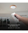 60W LED taklampe med trelook, dimbar - 6000lm, Ø49cm, CCT, inkl. fjernkontroll