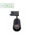 16W 3-faset 3-i-1 skinnespot - 25°, CCT, sort