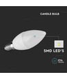 E14 6,5W LED kronepære - 600lm, plast, 3000K