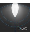 E14 6,5W LED kronepære - 600lm, plast, 3000K