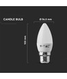 B22 4,5W LED kronepære - Samsung LED chip, erstatter 40W, 180°