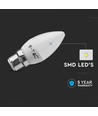 B22 4,5W LED kronepære - Samsung LED chip, erstatter 40W, 180°