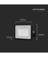20W lyskaster - Samsung Chip, kabel 1m, 3000K, svart hus, svart glass
