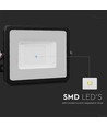 20W lyskaster - Samsung Chip, kabel 1m, 3000K, svart hus, svart glass