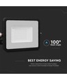 20W lyskaster - Samsung Chip, kabel 1m, 3000K, svart hus, svart glass