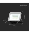 30W LED lyskaster med Samsung LED chip - 80lm/W, IP65, sort, 4000K, utendørs/innendørs